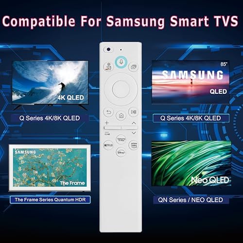 Replacement for Samsung Frame tv Remote, for 2019-2024 Samsung Frame Remote, Samsung Remote Control for Smart TV with Voice Function. for Crystal QLED QLED 4K 8K Frame TV.(No Solar).