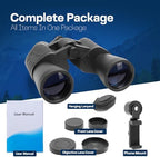 20x50 HD Binoculars for Adults High Powered Professional Waterproof, Precise Focus, Built to Last 20x50 High-Powered Optics with Essential Accessories Hunting Binoculars for Adults