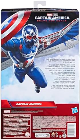 Marvel Studios Captain America Brave New World, 12-Inch Deluxe Captain America Action Figure, Shield & Accessories, Super Hero Toys for Kids 4 and Up
