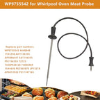 WP9755542 KitchenAid Oven Temperature Probe Sensor -Meat Thermometer Replacement for Model 9755542, Stainless Steel Food Probe Compatible with KitchenAid Ovens (Baking, Roasting, Grilling)