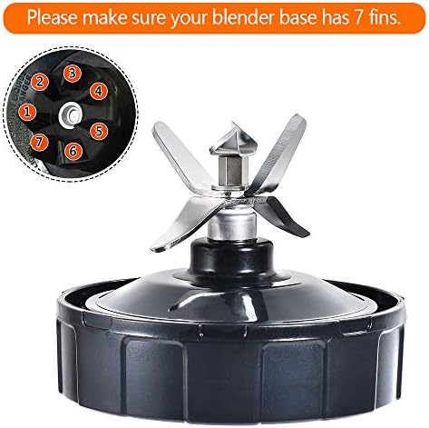 Pro Extractor Blade Assembly for Ninja Blender, 7 Fins Blender Blade Replacement fit for Nutri Ninja Blender, Blender Replacement Parts 409KKU641 compatible with BL480 BL640 BL642 BL680 BL682 NN102