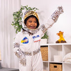 Melissa & Doug Astronaut Costume Role Play Space Set (5 pcs) - Jumpsuit, Helmet, Gloves, Name Tag Pretend Astronaut Outfit With Realistic Accessories, Costume For Kids And Toddlers Ages 3+