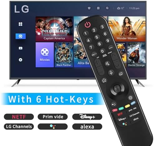 Replacement LG Remote Control for Smart TV, MR22GA/GN LG Magic Remote for 2022-2019 LG TVs UHD 4K ThinQ WebOS OLED, with Voice and Pointer Function