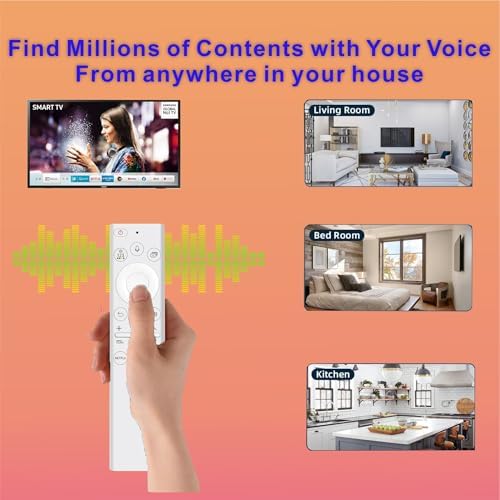 BN59-01391A Voice Remote Replacement for Samsung Frame TV Remote, Compatible with Samsung 2018-2024 Neo LED Smart 4K Ultra HD TV, 4 Shortcut Buttons, White(No Solar)