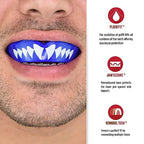 SAFEJAWZ Mouthguard Slim Fit, Adults and Junior Mouth Guard with Case for Boxing, Basketball, Lacrosse, Football, MMA, Martial Arts, Hockey and All Contact Sports (Adults 12+ Years, Shark)