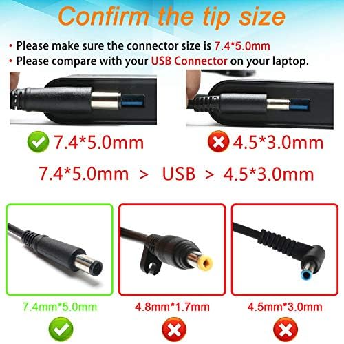 65W 18.5V 3.5A HP 2000 Laptop Charger Replacement for HP Pavilion DV7 DV6 G6 G7 DV5 DV4 DM4 G62 G72 AC Adapter Power Supply Cord