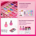 Barbie Beauty Vanity Set with Light-Up Mirror, Includes Lip Gloss, Eye Shadow, Brushes, Nail Polish, Accessories, and More! Ages 3+ Perfect for Parties, Sleepovers, and Makeovers, by Townley Girl