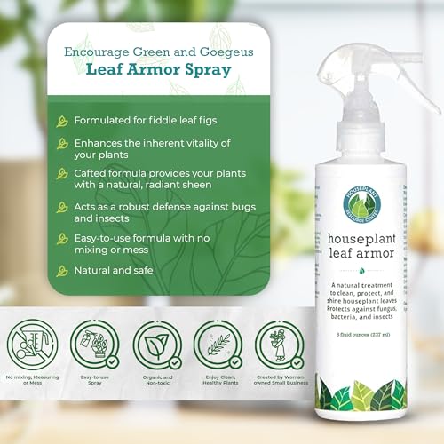 Leaf Armor by Houseplant Resource Center | Natural Indoor Plant Leaf Shine Spray for Fiddle Leaf Fig, Ficus Audrey, Monstera and Other houseplants (8 Fluid Ounces)