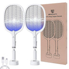 Bug Zapper Racket, 4200V Electric Fly Swatter Rechargeable Mosquito Zapper for Indoor and Outdoor-2000mAh - 2 Pack