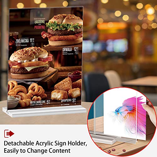 newnewshow 8.5x11 Acrylic Sign Holder 3 Pack Vertical Double-Sided Display (Optional 8.5x11 8.5x5.5 5x7 Horizontal and Vertical)…