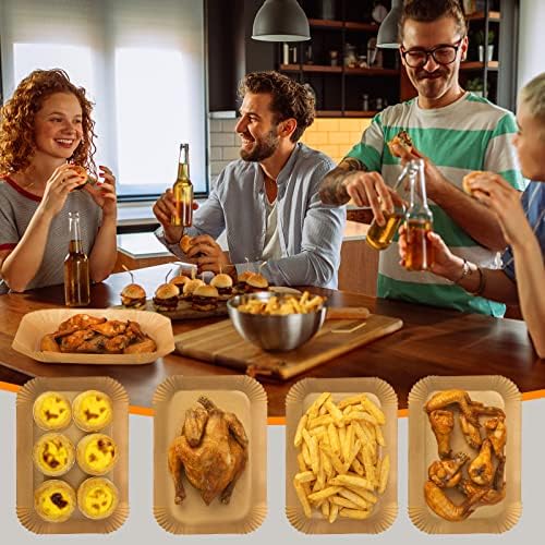 Air Fryer Disposable Paper Liner for Ninja Dual,125PCS Air Fryer Liners Rectangle 8.6x 5.5'', Air fryer Parchment Liners for Ninja DZ201 DZ401, Air Fryer Accessories Baking Paper For Ninja Foodi Dual