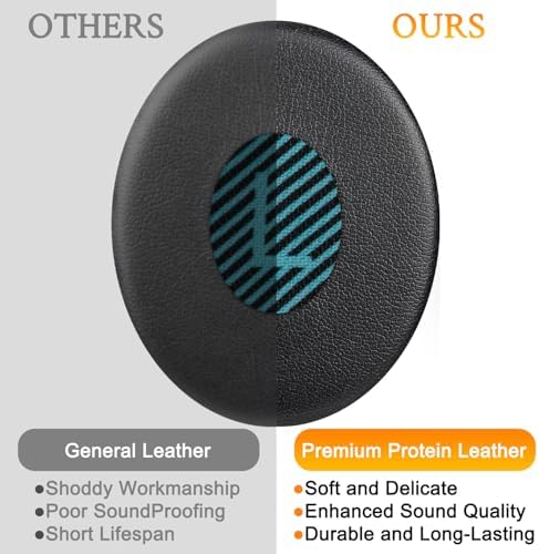 SOULWIT Ear Pads Cushions Replacement for Bose On-Ear 2 (OE2 & OE2i)/ SoundTrue On-Ear (OE)/ SoundLink On-Ear (OE) Headphones, Earpads with High-Hensity Noise Isolation Foam - OE2 PL Black