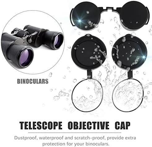 3Pcs Rubber Objective Lens Cover Eyepiece Flip- Open Scope Cover for Binoculars Telescope Accessories (Black)