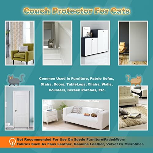 20pack Cat Scratch Deterrent Tape, Cat Scratch Furniture Protector, Clear Double Sided Anti Scratching Sticky Tape Couch Protector for Cats Training Tape, Cat Repellent for Furniture