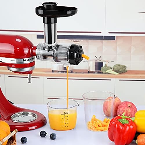 Masticating Juicer Accessories, Gdrtwwh Juicer Machines Attachments Compatible with All KitchenAid Stand Mixers and Cuisinart SM-50BC/SM-50R/SM-50TQ/SM-50BL/SM-50BK Stand Mixers,Black