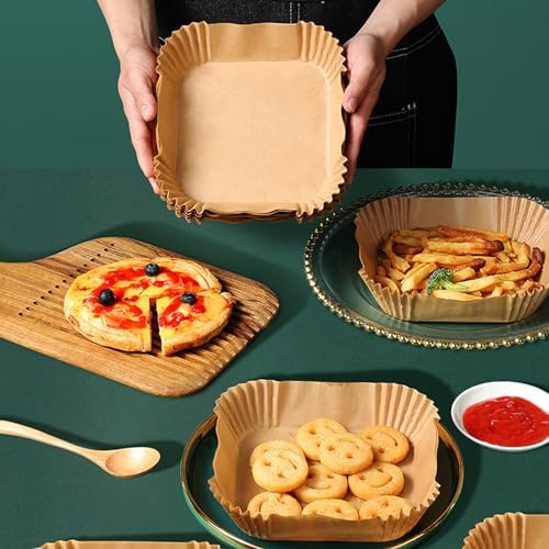 200PCS Air Fryer Liners Disposable for Ninja Crispi FN101GY/ST/SG,LYHOLKEER Parchment Paper For Glass Portable Cooking System Air Fryer,Ninja Crispi Accessories