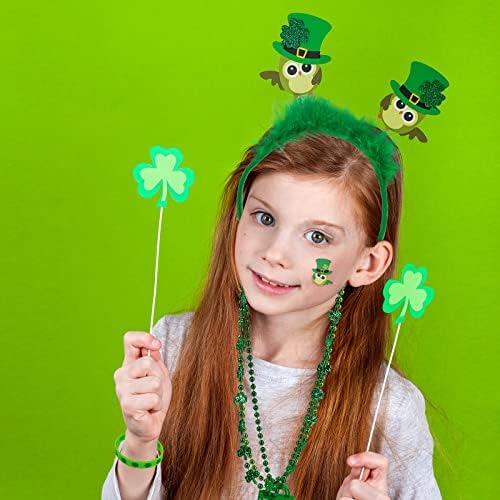 Winlyn 58 Pcs St. Patrick's Day Novelty Jewelry Assortment: Necklaces, Head Boppers, Bracelets, Mustaches, Tattoos & Accessories for St. Patty's Day Irish Party Decor