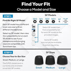 Memory Foam Earbud Tips - Premium Noise Isolation, Replacement Foam Earphone Tips, 20 Pack for in Ear Headphone Earbuds (SF1 Medium, Black)