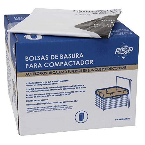 Whirlpool W10165294RB Trash Compactor Bags, 60-ct, 15 Inches, White/Gym Red Blanc/Rouge Gym