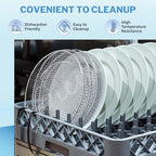 Air Fryer Accessories with 8pcs Foot Cover - 8" Square 3 Stackable Dehydrator Racks Fits 5.8 QT Air Fryer Racks for Cosori, Instant Vortex, Nuwave Air Fryer, Ninja Foodi Grill 304 Stainless Steel