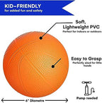 Botabee - Set of 2 Kids Basketball - 6 Inch Mini Rubber Ball for Little Tikes - Toddler Balls for Indoor/Outdoor Play - Ideal Gift Toy for Boys - Lightweight and Soft Replacement Toys (Orange)