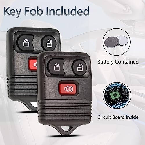 Key Fob Keyless Entry Fits for Ford F150 F250 F350 Explorer Expedition 1998-2016 / Ranger Escape Edge E150 Freestar/Lincoln Navigator Mazda 3 Button Remote Control Replacement CWTWB1U345
