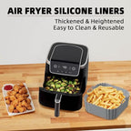 Silicone Air Fryer Liners for Ninja Air Fryer Pro XL AF141 AF140 AF181 AF180,2Pack 8.8inch Square Air Fryer Liners Reusable Basket for Cosori,Chefman,Instant Pot,Other 5-8QT,Air Fryer Accessories