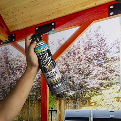 Hot Shot Wasp & Hornet Killer Spray For Insects, Eliminates The Nest, Sprays Up Tp 27 Feet, 17.5 fl Ounce