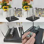 Newtons Cradle Balance Balls, Swinging Balls with Black Base, Fun Science Physics Learning Accessories, Calm Down Fidgets Kit, Desk Toys for Stress Relief, Office Home Decoration (Black)