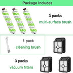 6 Pack Replacement Parts for bissell CrossWave Pet Pro 2306A & CrossWave 1785 Series 3888A Vacuum Cleaner, 3 Pack 2460 Brush Rolls,3 Pack 1866 Filters,Compare to Part 1613568&161-3568,1608684