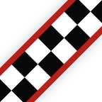 Checkered Flag Wall Border with Red Stripes - Chequered American Diner Room Childs Cars Wallpaper Decor Strips - Without Name