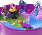 Polly Pocket Monster High Playset with 3 Micro Dolls & 10 Accessories, Opens to High School, Collectible Travel Toy with Storage