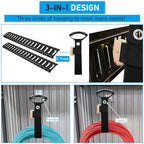6 Pack Extension Cord Holder Wall Mount 16” Heavy Duty E Track Accessories Extension Cord Organizers and Storage Straps Black Etrack Ties Hanger Keeps Cable, Hose, Rope on E-Track Management
