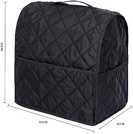 Stand Mixer Cover for KitchenAid 3.5-Qt Artisan Mini/Plus, KSM3311, KSM3316 & All KSM3300 Series Tilt-Head Stand Mixer, 3.5 Quart Dust Cover with Pockets for Accessories. (BLACK)
