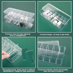 Cable Organizer Box with Lid, 3 Pcs Clear Cord Storage Organizer with 30 Cable Ties 62 Cable Labels, Charger Organizer for Office Desk Drawer Organizers and Accessories