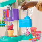 Play-Doh Rainbow Swirl Ice Cream Playset with 7 Pretend Play Kitchen Accessories, Arts and Crafts Toys for 3 Year Old Girls and Boys and Up