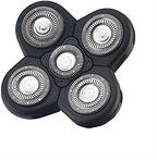 Men Electric Shavers Replacement Heads 5 in 1 Razor Replaceable Alternate Floating Washable Blade Trimmers Head (Black-2pcs)