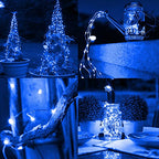 TW SHINE Blue Solar String Lights Outdoor, Total 80 FT 240 LED Solar Powered Waterproof Fairy Lights 8 Modes Copper Wire Lights for Christmas Party Tree Wedding Yard Decorations, 2 Pack