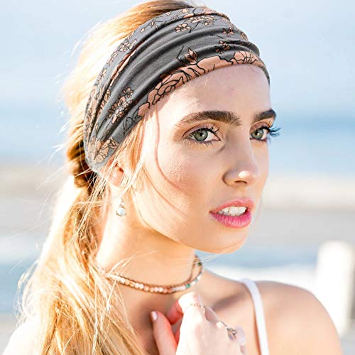 Tobeffect Headbands for Women African Wide Boho Bandeau Knotted Hairbands Workout Yoga Sport Head Wraps Hair Accessories 6 Packs