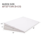 SUNYRISY Adjustable Wide Size Bed Wedge Pillow, Wedge Mattress Topper with Washable Cover, Mattress Wedge Lifter, Inclined Mattress Elevator for Acid Reflux, Neck & Back Pain, Anti-snoring, Queen