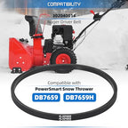 302040014 Snowblower Belt Auger Drive Belt Compatible with Powersmart Snow Blower DB7659 DB7659H Snow Thrower V Belt Snow Blower Replacement Parts