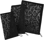 12 Pieces Zipper Nylon Mesh Pouch, Mesh Cosmetic Bags Makeup Bags Pencil Case, Multipurpose Travel Bags for Cosmetic School Office Supplies and Travel Accessories (Black Lace, Assorted Sizes)