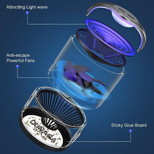 Automatic Fruit Fly Trap Indoor, Fly Traps Indoor for Home, Gnat Traps for House, Mosquito Traps, Insect Traps Indoor with 10 Sticky Glue Boards, Gray