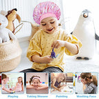 4 PCS Kids Satin Bonnet Child Sleeping Cap,Soft Silk Bonnet Elastic Wide Band,Breathable Baby Bonnets Night Sleep Caps,Colorful Night Hats for Girls Toddler Teens Natural Hair (Unicorn)