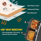 Air Fryer Disposable Paper Liner, 100PCS Food Grade Rectangle Parchment Liners for Ninja Dual Air Fryer, Airfryer Liners Airfryer Accessories(100PCS, 8.6in x 5.5in）