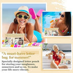 2 Pcs Boho Straw Clear Makeup Letter Bag BEACH Pouch, Sunscreen Bags for Beach Travel Small Cute Chenille Letter SPF Bag Pouch,Waterproof Beach Toiletry Sun Bag Beach Accessories for Women(SPF+SUN)
