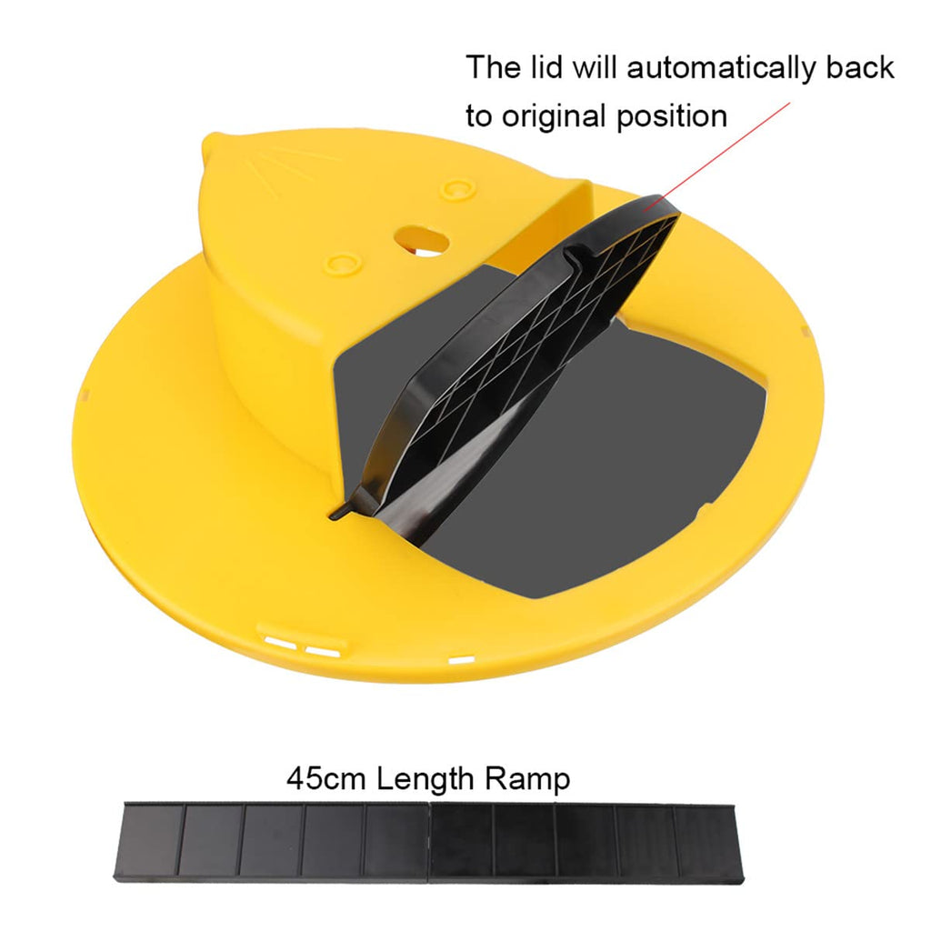 Mouse Rat Trap Bucket Turnover and Slide Barrel Bucket Lid Mouse Rat Trap for Indoor Outdoor Mouse Rat Traps Compatible 5 Gallon Bucket（Without Barrel） (Yellow Mouse Trap 3pc)