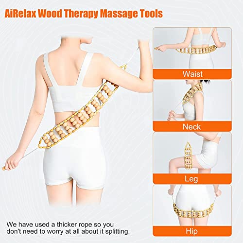 AiRelax 4 Pcs Maderoterapia Kit Wood Therapy Massage Tools for Body Shaping, Wooden Lymphatic Drainage Massager for Gua Sha, Massage Roller, Body Sculpting Tools Set for Body Contouring