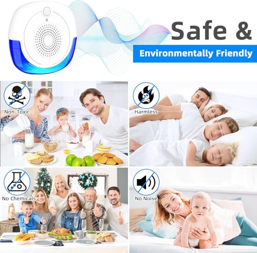 6 Pcs Ultrasonic Pest Repeller Indoor Electronic Rodent Repellent with 2 Repelling Modes & Speaker for Mouse Rat Cockroach Spide Ant Bug Insect, Safe Plug in Rodent Repellent Sonic Repeller for House