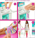 Barbie Careers Playset, Fast Cast Clinic with Brunette Doctor Fashion Doll, Furniture & 30+ Accessories Including Molds & Dough for Bandages
